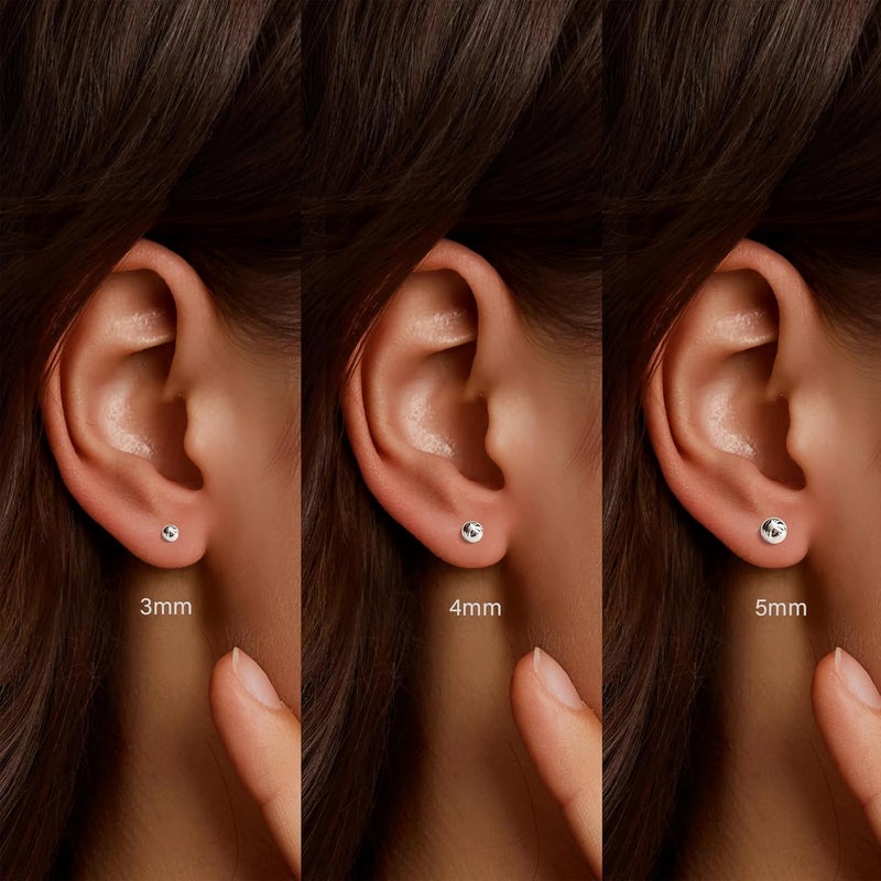 IMBOS Pearl Earrings 14k Gold Plated Daisy Flower Stud Earrings for Women Ball Stud Flat Back Earring Hypoallergenic Statement Earring Trendy Jewelry Gift for Women - Image 4
